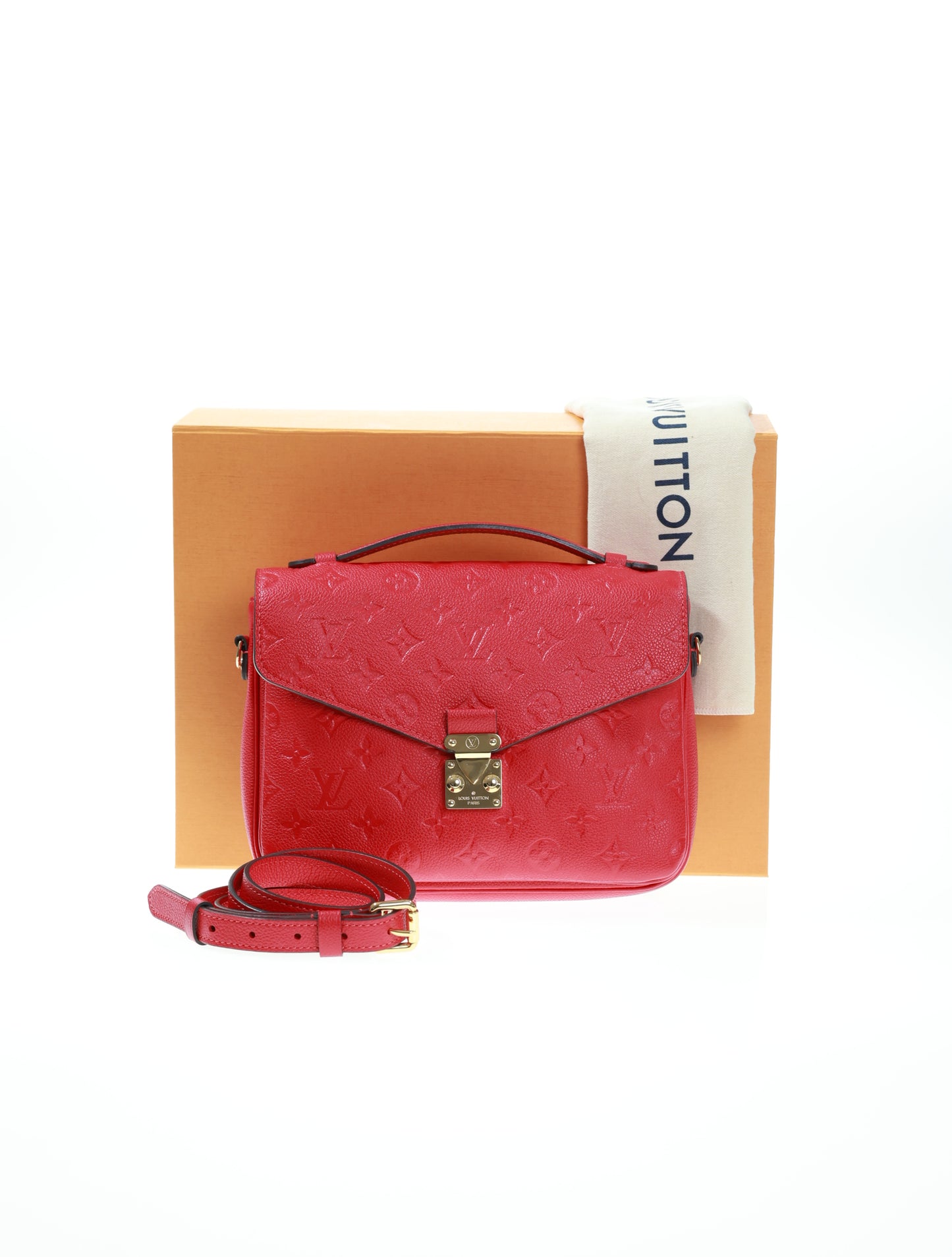 LOUIS VUITTON Pochette Metis Empreinte Red