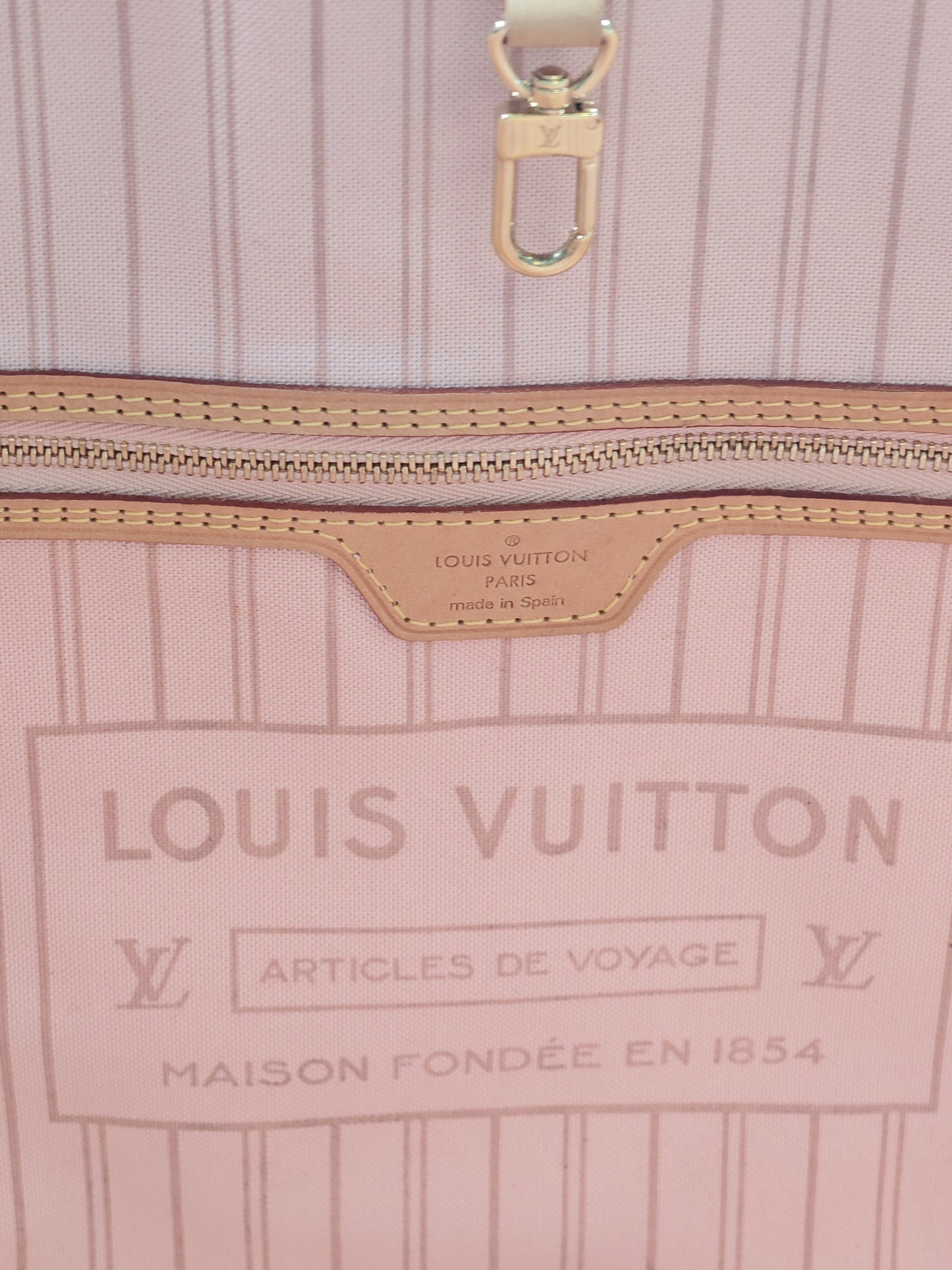 LOUIS VUITTON Neverfull MM Damier Azur Tahitienne Rose N41050