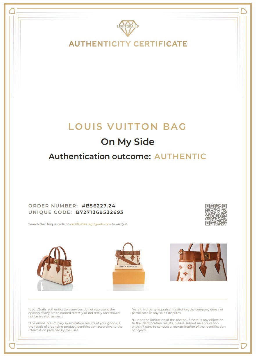 LOUIS VUITTON On My Side PM Borsa Shopper con monogramma Crema Marrone