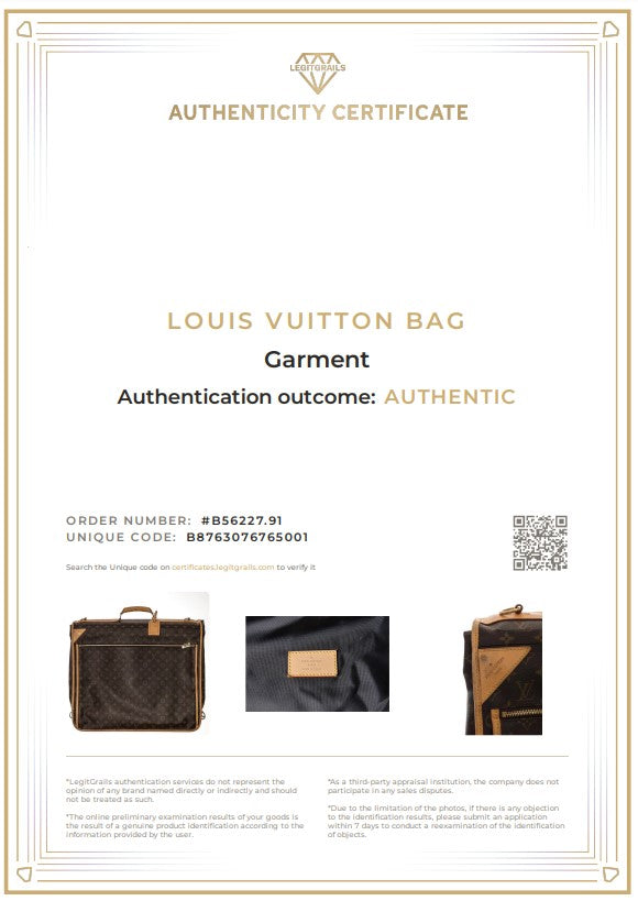 LOUIS VUITTON Garment Kleiderschutzhülle VINTAGE Reisetasche Kleidersack