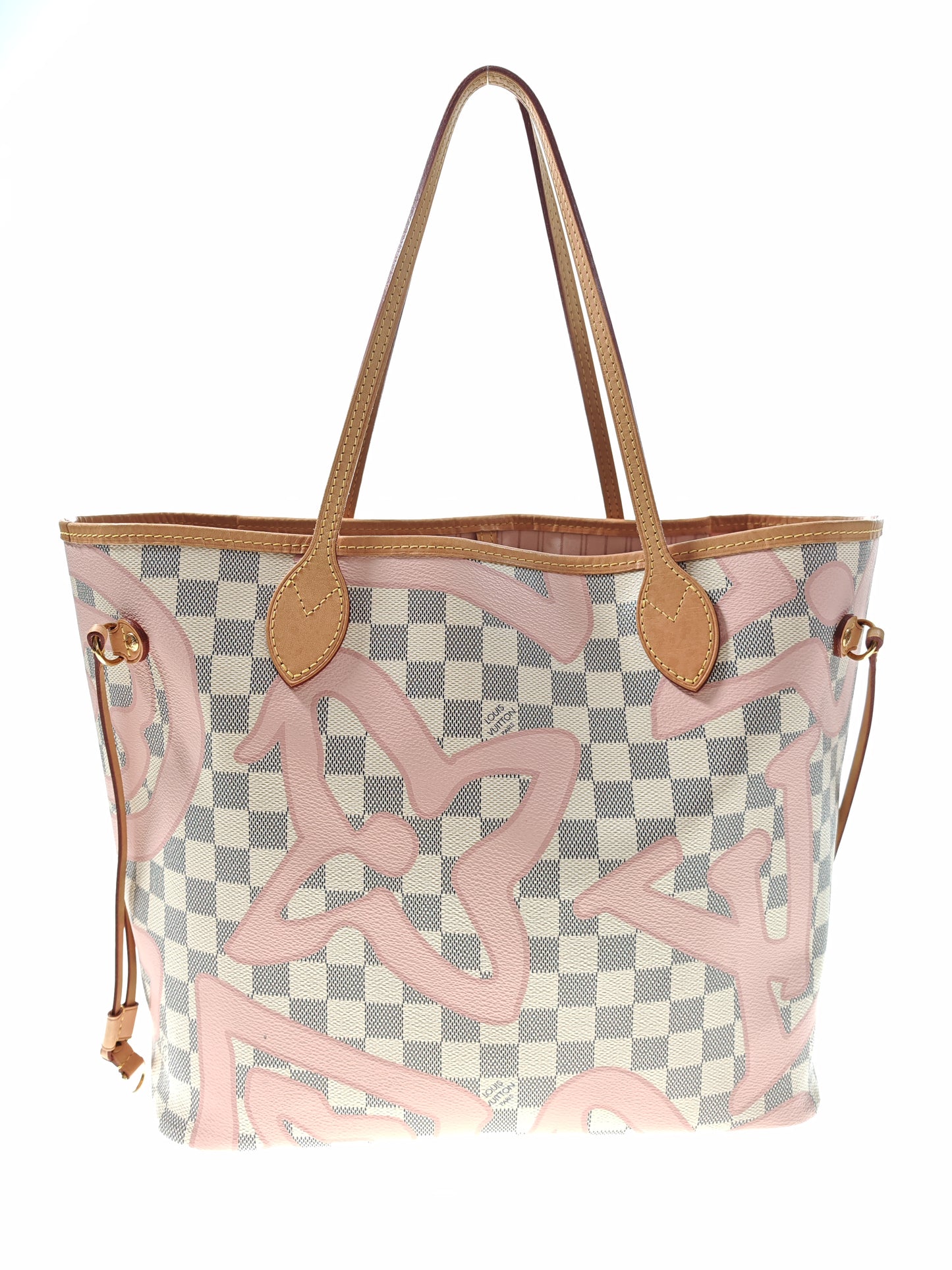 LOUIS VUITTON Neverfull MM Damier Azur Tahitienne Rose N41050