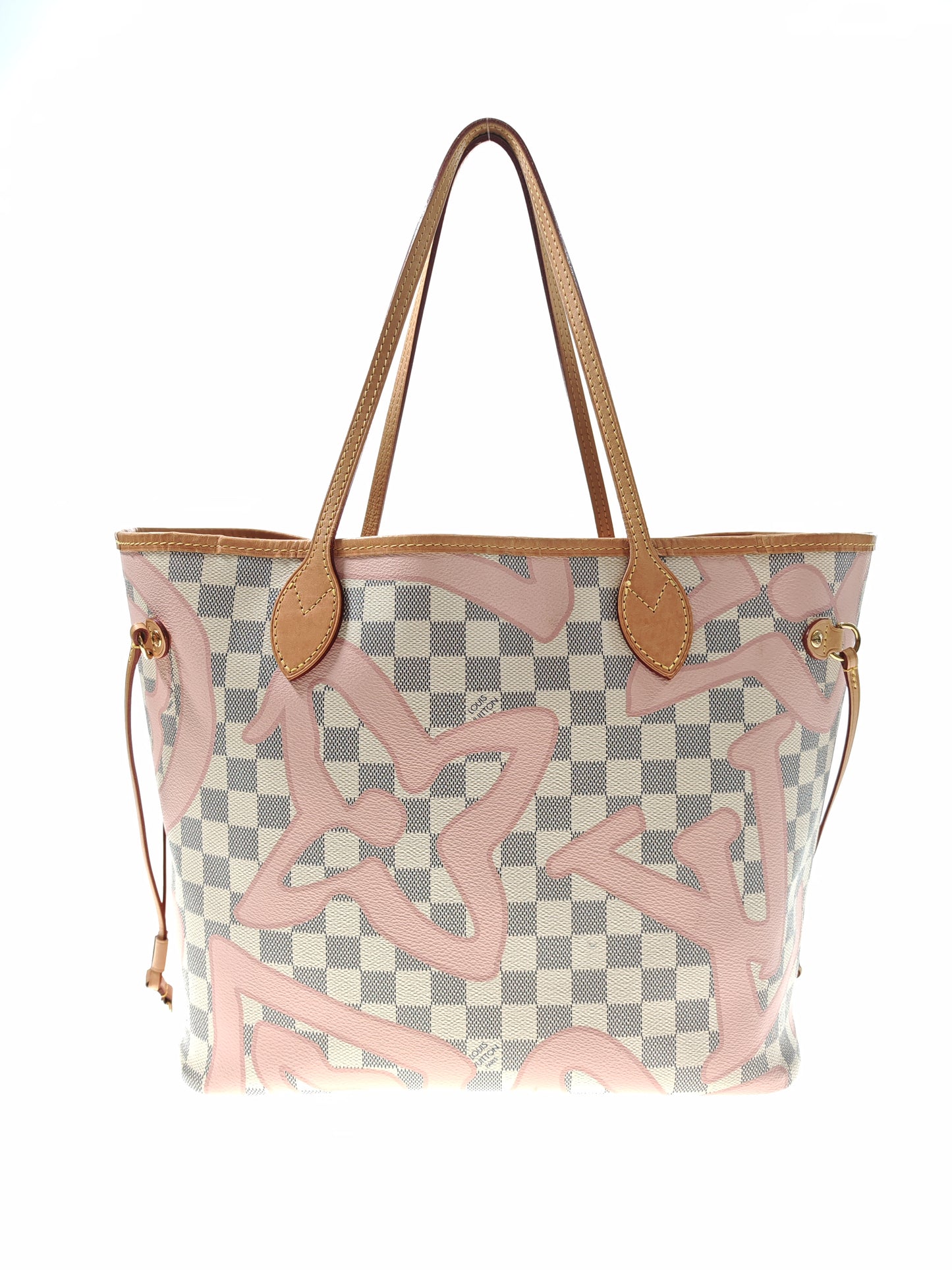 LOUIS VUITTON Neverfull MM Damier Azur Tahitienne Rose N41050