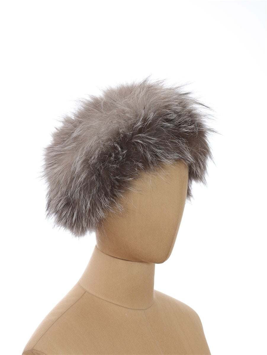 Fur hat with rivets real fur Finnraccoon