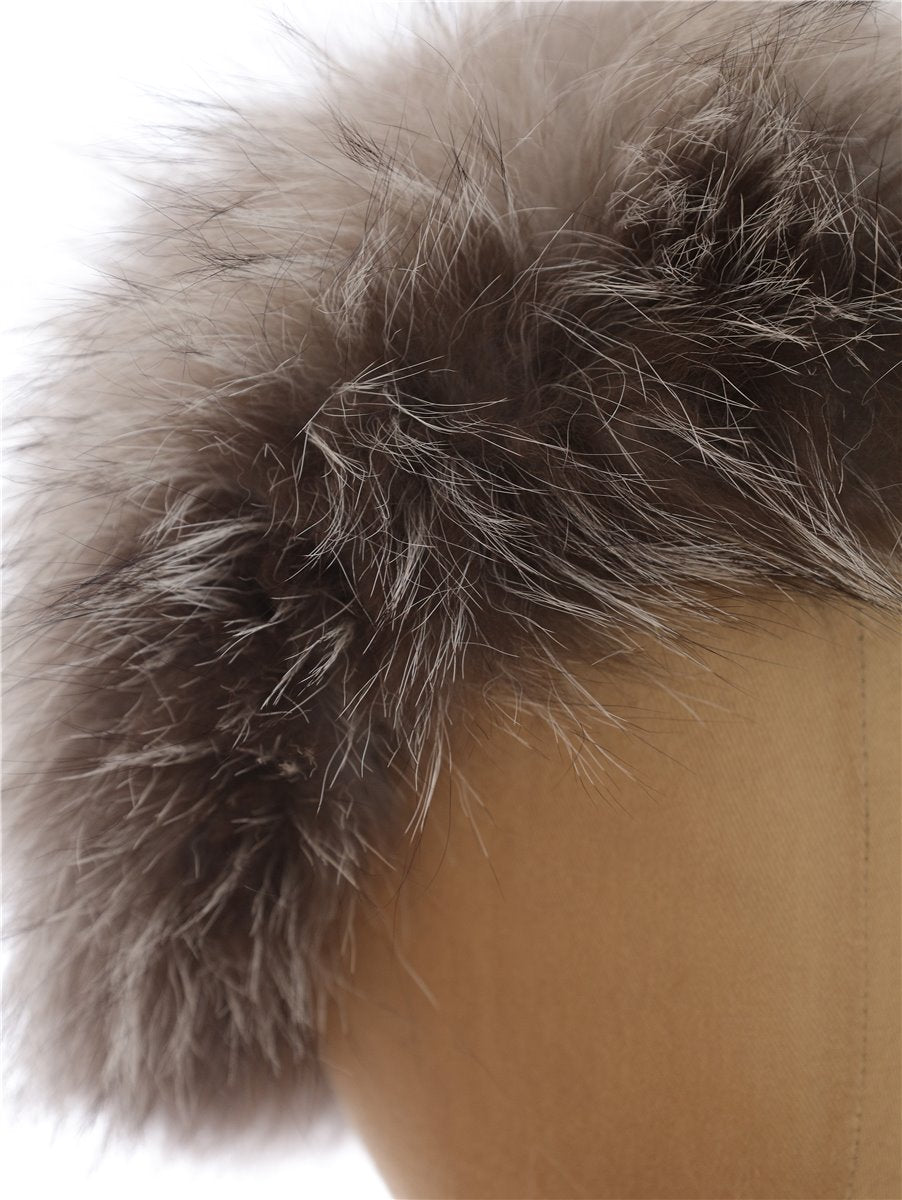 Fur hat with rivets real fur Finnraccoon