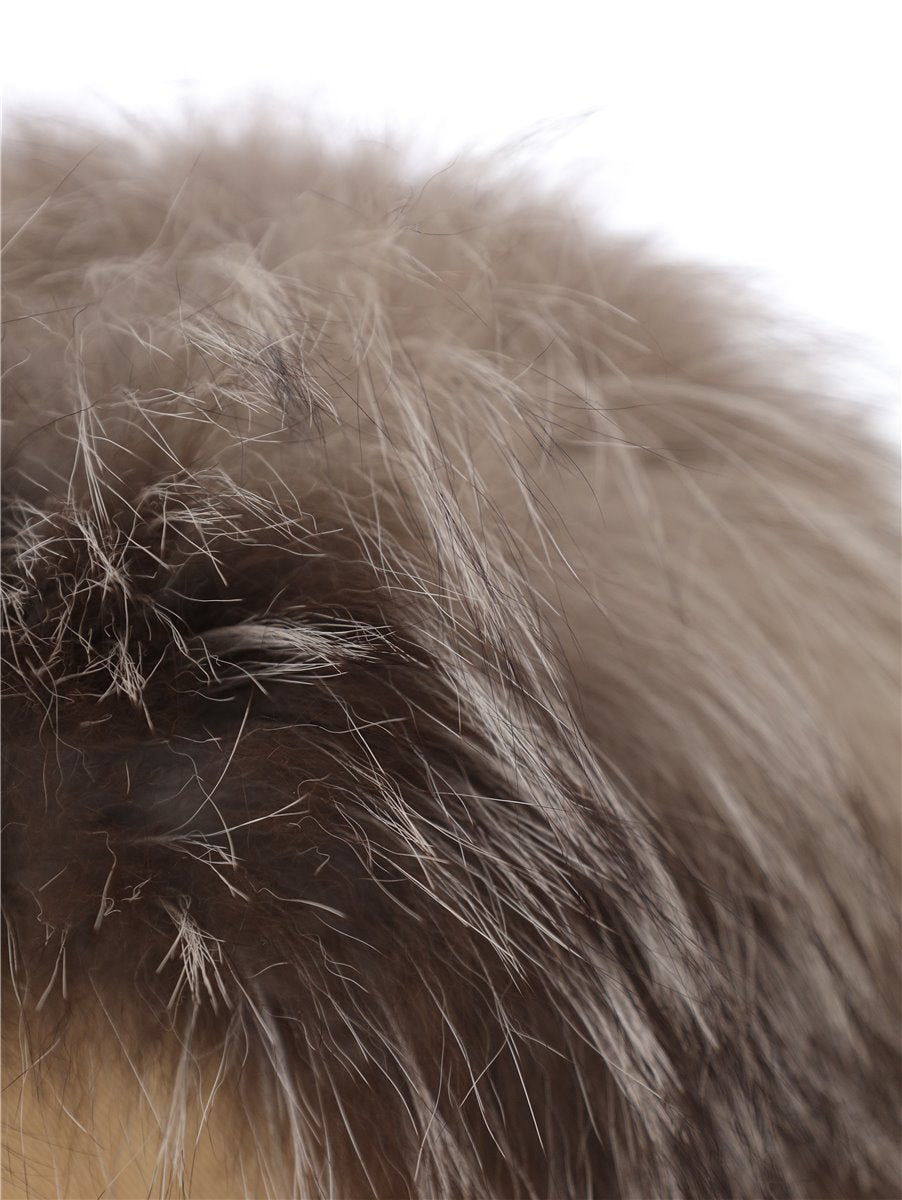 Fur hat with rivets real fur Finnraccoon